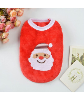 Rebaba Warm Fleece Dog Vest Puppy Sweater, Pet Fall Winter Soft Warm Clothes Shirt Vest For Small Dogs Kitten Chihuahua Yorkies(Xxxs-Santa Claus)