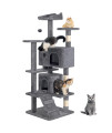 BestPet 54in Multi-Level Cat Tree Tower with Cat Scratching Post Stand House Furniture Kitty Activity Tree Center for Indoor Cats,Light Grey