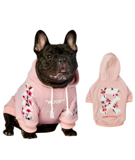 Chochocho Woof Dog Hoodie, Designer Dog Hoodies For Small Medium Large Breeds, Art Collection Dog Sweatshirts, Street Drawstring Hoodies Outfit Clothes For Puppy Puppies (4Xl, Sakurapink)