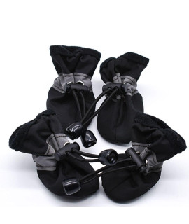 Pet Shoes For Summer 4Pcs1 Set Dog Boots Waterproof Furniture Protection Soft Anti Scalding Paw Protector(6,Black)