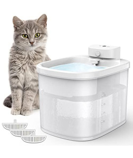 Megadoo Wireless Cat Water Fountain, Battery Operated Automatic Pet Water Fountain With Motion Sensor, 74Oz22L Ultra Quiet Cat Fountain Water Bowl With 3 Large Filters, For Cats, Dogs, Multiple Pets