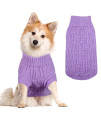 Asenku Small Dog Pullover Sweater, Cold Weather Knitwear, Classic Turtleneck Thick Warm Clothing For Chihuahuas, Bulldogs, Dachshunds, Pugs And More(Purple, Xxs)