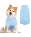 Asenku Small Dog Pullover Sweater, Cold Weather Knitwear, Classic Turtleneck Thick Warm Clothing For Chihuahuas, Bulldogs, Dachshunds, Pugs And More(Blue, Xxs)