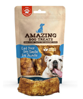 Amazing Dog Treats - Beef Cheek Strips Premium Dog Chew (Beef Flavor 6 Inch - 6 Pack) - NO Odor - Thick Cut - Rawhide Alternative - Beef Cheek Slice Chip Sticks - No Dyes, Chemicals, or Preservatives