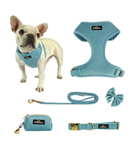 Stampede Pets: Dog Harness for Small Dogs No Pull: Adjustable Mesh Puppy Harness and Leash Set, Harness Medium Size Dog, Puppy Collar and Leash Set with Bow Tie & Poop Bag, Dog Vest Harness (Small)