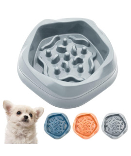 Vannon Slow Feeder Dog Bowls Anti-Choking Puppy Bowl Durable Dog Dish Bloat Stop Dog Food Bowls Puzzle Feeders For Puppy And Small Dogs, Non Slip, Non Toxic, Bpa Free, 2 Cups, Grey
