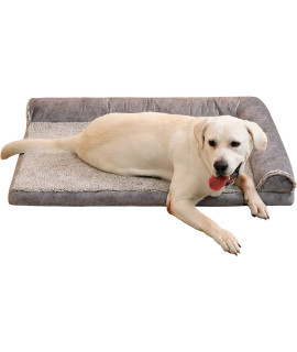 Quvita Luxury Large Dog Bed With Removable Pillow Memory Foam Bolster Dog Couch & Sofa, Warm Soft Plush Orthopedic Extra Large Dogs Beds, Washable