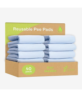 Washable Underpads for use as Incontinence Bed Pads, Reusable pet Pads, Great for Dogs, Cats, Bunny & Seniors (40 Pack - 34x36)