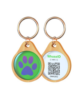 Qr Code Dog Id Tag Soundless Nfc Smart Id Tag Durable Never Fades Modifiable Emergency Contact Information Custom Tags For Pets Cat Gps Location Alert Email (Green)