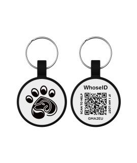 Qr Code Dog Id Tag, Modifiable Personalized Pet Online Profile, Silicone Silencer Dog Tag, Custom Pet Tag, Gps Tracking Location Alert Email, Lightweight Cat Tag, No Annoying Jingle (Paw, White)