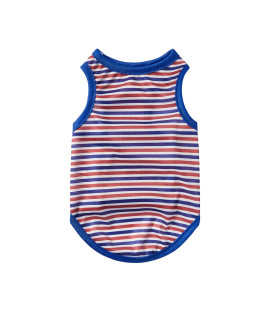 Qwinee Striped Dog Tank Top Stretchy Sleeveless Puppy Vest Cat Tee Shirt Pet Clothes For Small Medium Dogs Cats Kitten Multicolor Xl