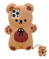 Sgvahy Case Compatible With Iphone 12 Mini Case Kawaii Phone Cases Creative Cartoon Bear Iphone Case Cute Shockproof Protective Case Cover With Keychain