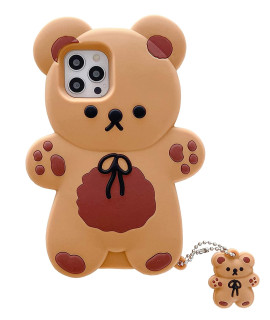 Sgvahy Case Compatible With Iphone 12 Mini Case Kawaii Phone Cases Creative Cartoon Bear Iphone Case Cute Shockproof Protective Case Cover With Keychain