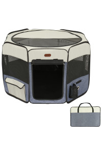 Seiyierr Pet Playpen Cat Playpen, Foldable Cat Playpen For Indoor Cats, Collapsible Crate Kennel Playpen, Kitten Playpen Cat Tent Indoor Outdoor, Pet Play Pen With Carrying Case For Cat Kitten Rabbit