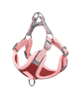 Silnabs No Pull Dog Harness And Leash Set Comfort Padded Vest Harness With High Night Reflections For Dogs And Cats (Pinkred, Large)
