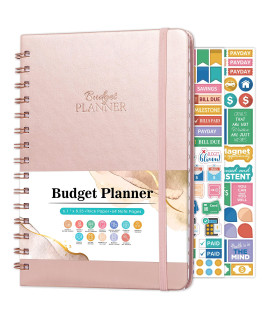 Budget Planner - Budget Book With Bill Organizer And Expense Tracker, 61 X 825, 12 Month Undated Finance Planneraccount Book To Take Control Of Your Money, Start Anytime - Pink