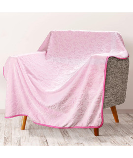 Stuffed Premium Soft Cat Blanket, With Flannel Pink Cute Paw Print, 43 66 Inches