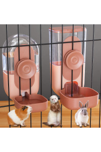 Kenond 35Oz Hanging Automatic Pet Food Water Dispenser, Auto Gravity Pet Feeder And Waterer Set, Cage Cat Food Bowl Dog Feeding Station For Puppy And Kitten Rabbit Chinchilla Hedgehog Ferret (Pink)