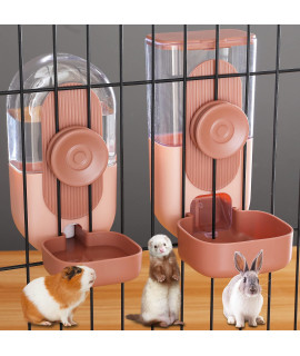 Kenond 35Oz Hanging Automatic Pet Food Water Dispenser, Auto Gravity Pet Feeder And Waterer Set, Cage Cat Food Bowl Dog Feeding Station For Puppy And Kitten Rabbit Chinchilla Hedgehog Ferret (Pink)