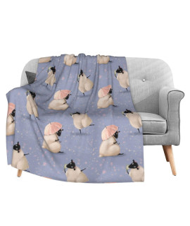 Fehuew Funny Cute Sheep Lambs Soft Throw Blanket 40X50 Inch Lightweight Warm Flannel Fleece Blanket For Couch Bed Sofa Travel Camping For Kids Adults