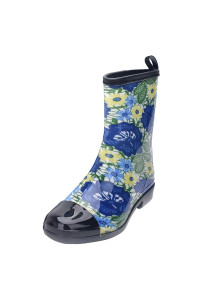 Tall Rain Boots For Women Wide Calf, Womens Mid Calf Rain Boots Printed Waterproof Rubber Boots Short Garden Shose