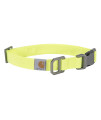 Carhartt Nylon Duck Dog Collar, Fully Adjustable Durable 2-Ply Cordura Nylon Canvas Collars For Dogs, Brite Lime, Medium