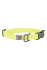 Carhartt Nylon Duck Dog Collar, Fully Adjustable Durable 2-Ply Cordura Nylon Canvas Collars For Dogs, Brite Lime, Medium