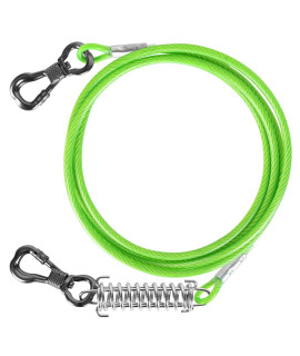 Tresbro 20 Ft Dog Tie Out Cable, Heavy Duty Dog Chains For Outside With Spring Swivel Lockable Hook, Pet Runner Cable Leads For Yard Camping, Dog Line Tether For Small Medium Large Dogs Up To 500 Lbs