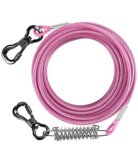 Tresbro 120 Ft Dog Tie Out Cable, Heavy Duty Dog Chains For Outside With Spring Swivel Lockable Hook, Long Pet Runner Cable Leads For Yardog Line Tether For Small Medium Large Dogs Up To 500 Lbs