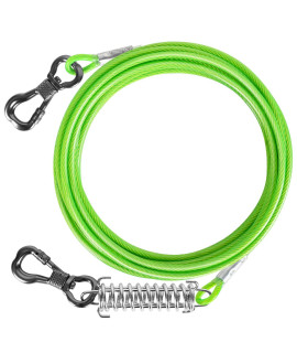 Tresbro 30 Ft Dog Tie Out Cable, Heavy Duty Dog Chains For Outside With Spring Swivel Lockable Hook, Pet Runner Cable Leads For Yard Camping, Dog Line Tether For Small Medium Large Dogs Up To 500 Lbs