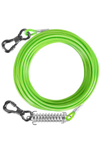 Tresbro 70 Ft Dog Tie Out Cable, Heavy Duty Dog Chains For Outside With Spring Swivel Lockable Hook, Pet Runner Cable Leads For Yard Camping, Dog Line Tether For Small Medium Large Dogs Up To 500 Lbs