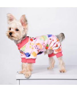 Dog Pajamas For Small Dogs Girl Boy Puppy Pjs Fall Winter Pet Onesies For Chihuahua Teacup Cute Blueberry Soft Material Stretch Able Cat Clothes Outfit Apparel Doggy Jumpsuit (Medium Bust 1692In)