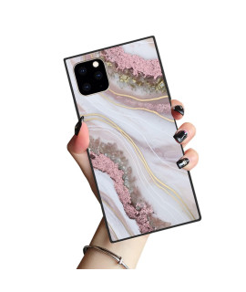 Dahaoguo Iphone 12 Mini Case Square,Platinum Marble Square Design Cases For Girl Women,Slim Cover Shock Absorption Tpu Silicone Shell Case For Iphone 12 Mini Case 54Inch