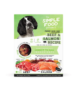 Simple Food Project - Beef Salmon Recipe - Freeze Dried Raw Food For Dogs - 3Lb