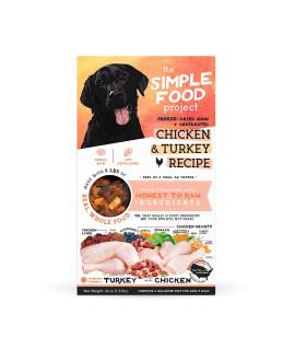 Simple Food Project - Chicken Turkey - Freeze Dried Raw Food For Dogs - 15Lb