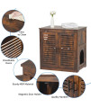 2-Layers Cat Litter Box Enclosure,Hidden Cat Washroom with Divider,Sturdy Wooden Pet House End Table,Includes 4 Areas: Bedroom,Dining Room,Toilet,and Recreation Room,Indoor Cat House