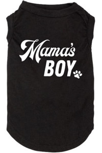 Dog Shirts Letter Printed Vest For Small Large Dogs Slogan Costume Dog Pajamas Puppy Gift Pet Clothes Mamas Boy (Small, M-Black)