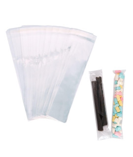 350 Pcs 2X10 Clear Cello Bags, Pretzels Individual Bags, Self Sealing Cellophane Bags, Resealable Cellophane Bags Great For Packaging, Gift Wrapping, Pretzels Rod, Cookie, Candy Sticks, Party Favors Packaging