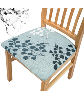 Haoyong Waterproof Seat Cover Dining Chair Cover Kitchen Chair Covers Printed Tpu Waterproof Chair Seat Protector 4 Pcs Chair Slipcovers For Dining Room Chairs -Set Of 4