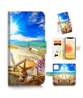 Ajourtek For Iphone 11, Art Designed Flip Wallet Style Cover Case Fancy Flower Full Body Protection Ad003 (24883 Beach Blue Sky)