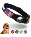 Reflective Airtag Dog Collar, Feeyar Waterproof Air Tag Dog Collar Black], Integrated Apple Airtag Holder Dog Collars With Flag Patch, Gps Tracker Dog Collar For Small Medium Large Dogs Size Xl]
