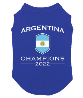 Argentina Champions 2022 - Soccer Futbol Dog Shirt (Royal Blue, 2X-Large)