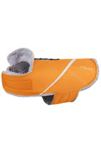 Vivaglory Dog Cold Weather Coats, Super Warm And Cozy Dog Jacket For Cold Weather, Sports Style Dog Fleece Jacket For Small Dog, Orange, Xxs