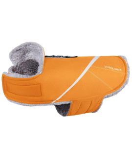 Vivaglory Dog Cold Weather Coats, Super Warm And Cozy Dog Jacket For Cold Weather, Sports Style Dog Fleece Jacket For Small Dog, Orange, Xxs