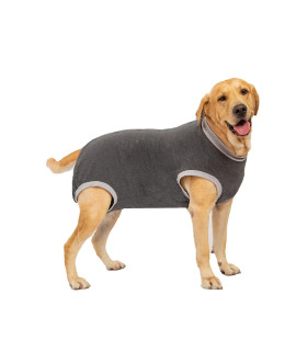 Guoovvs Dog Surgery Recovery Suit,Adog Spay Recovery Suit Female With Zipper, Post Surgery Dog Onesie Male, E-Collar Alternative, Cotton Dog Surgical Recovery Suit Female (Grey,4Xl)