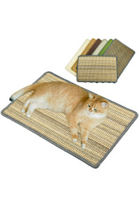Pethave Cat Scratching Mat,236X157Inch Sisal Cat Scratchers For Indoor Cats With Velcro Tapes,Stick On Floor Wall Cat Scratcher,Horizontal Cat Scratcher Protect Carpets And Sofas(Striped Style)