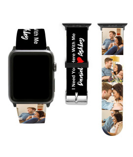 Custom Bands For Apple Watch Personalized Name Text Bands 38Mm 40Mm 41Mm 42Mm 44Mm 45Mm 49Mm For Men Women Silicone Sport Loop Replacement Wrist Strap For Iwatch Series Se 87654321