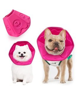 Soft Dog Cone For Mini Dogs Alternative After Surgery, Pink Dog Head Cones To Stop Licking, For Chihuahua, Pomeranian, Maltese, Havanese, Yourkshire Terrier Dog (M)