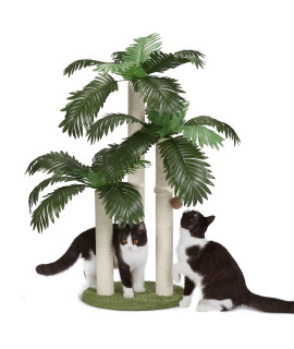 Lemonda 315Inch Cat Scratching Post,Cat Scratcher Tree With 3 Scratching Poles 2 Interactive Dangling Balls For Indoor Outdoor Kitten Adult Cat Use