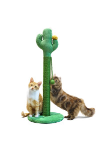Mora Pets Cactus Cat Scratcher Cat Scratching Posts For Indoor Cats 33 Inch Tall Sisal Scratch Posts With Dangling Ball Cat Post For Adult Cats And Kittens